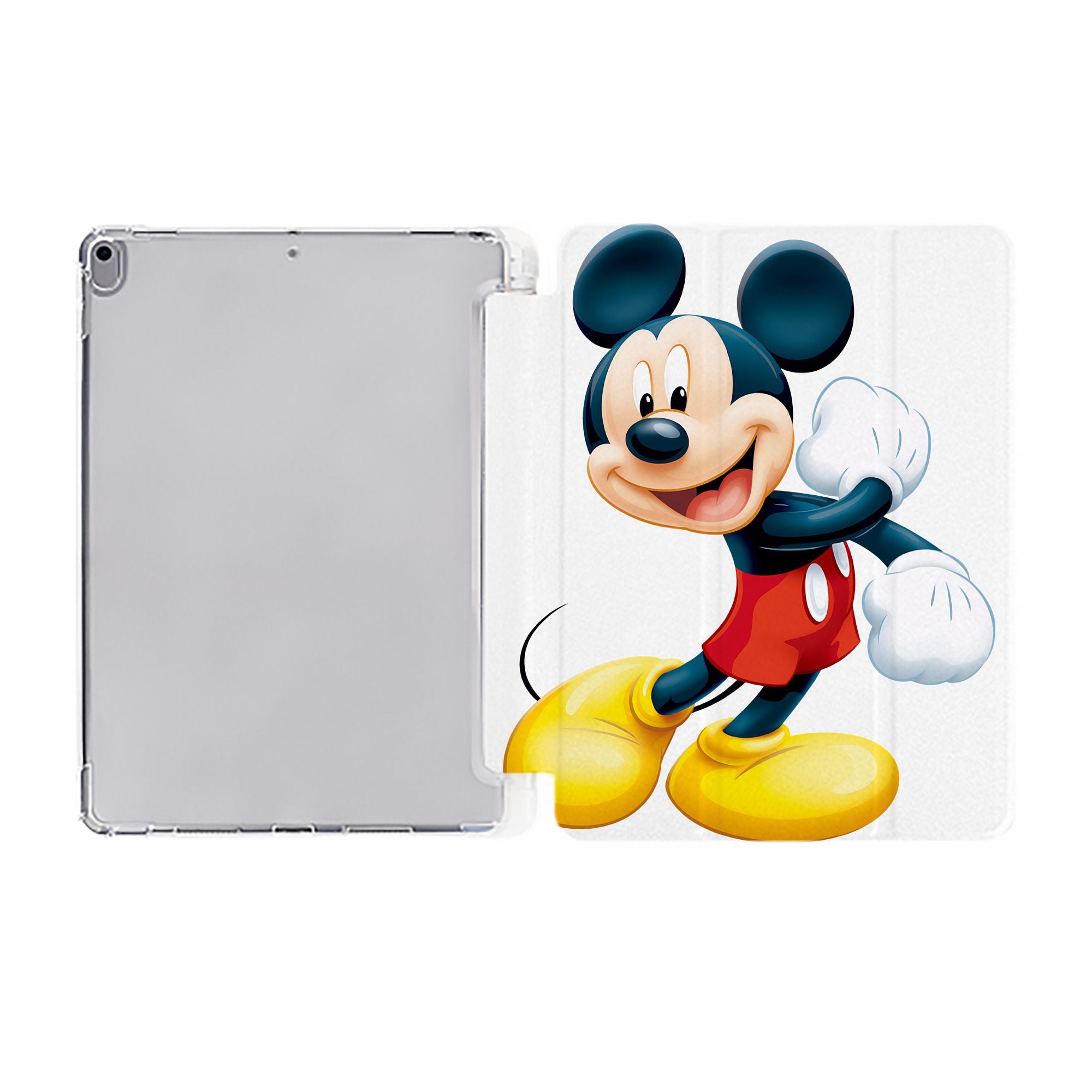 （画像用） ミッキーマウス Mickey Mouse IPad ケース ペン収納付き 三つ折りスタンド PUレザー×シリコン 対応機種9.5/10.5/10.9インチ